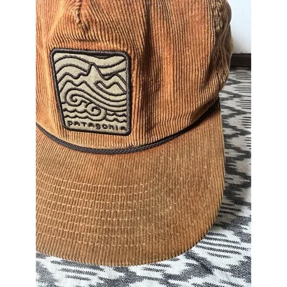 RARE Patagonia "Seazy Breezy" Fall 16’ Corduroy Hat Saddle Rust Brown - Picture 2 of 8